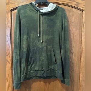 Saks Fifth Avenue modern green dye hooded sweatshirt